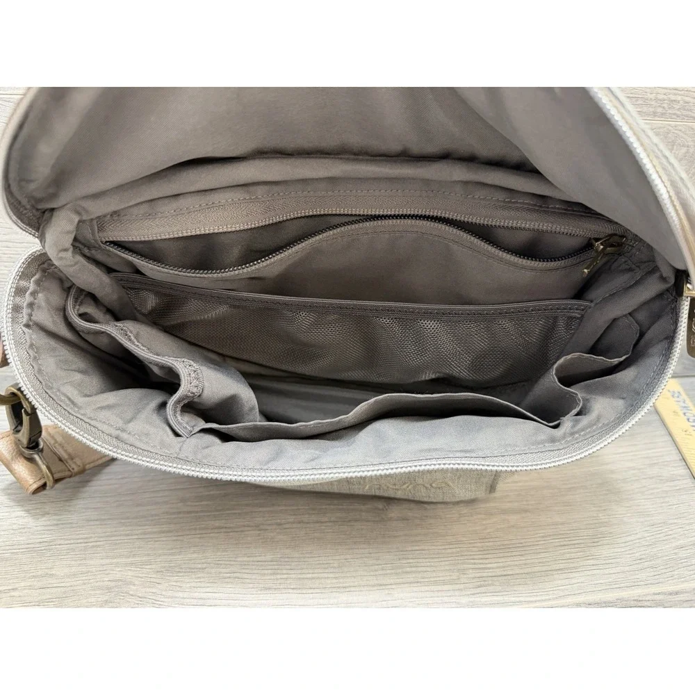 Nuna Stroller Sling Bag Handle Organizer Pouch Gray Brown Phone Wallet Unisex